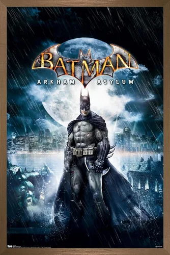 Miniatura 14 de Trends International DC Comics VIdeo Game - Arkham Asylum - Póster de pared de arte clave, 14.725 x 22.375 pulgadas, versión enmarcada de madera