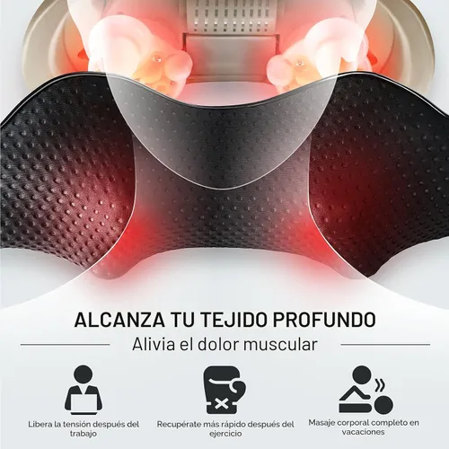 Miniatura 7 de Mirakel - Almohada masajeadora Shiatsu para cuello y espalda con calor - Alivio del dolor de tejido profundo en cuello, espalda y hombros - Diseño