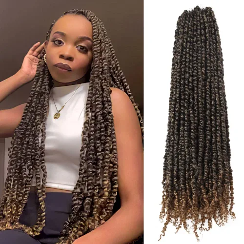 Miniatura 70 de BOHOBABE Cabello de Ganchillo Pre-retorcido Passion Twist de 14 Pulgadas Cabello Corto Ombré Gris Pre-enrollado de Ganchillo Passion Twist para Gris
