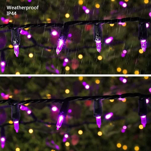 Miniatura 6 de Brizled luces de Halloween moradas, 10 mt, 100 luces LED de Halloween al aire libre, 120 V, certificación UL, linea de luces decorativas