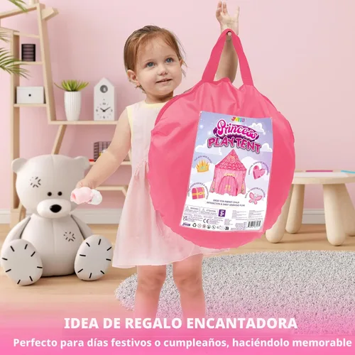 Miniatura 7 de JOYIN Tienda de campaña de princesa para niñas, casa de juegos grande para niños, castillo para niños, casa de juegos desplegable para niños