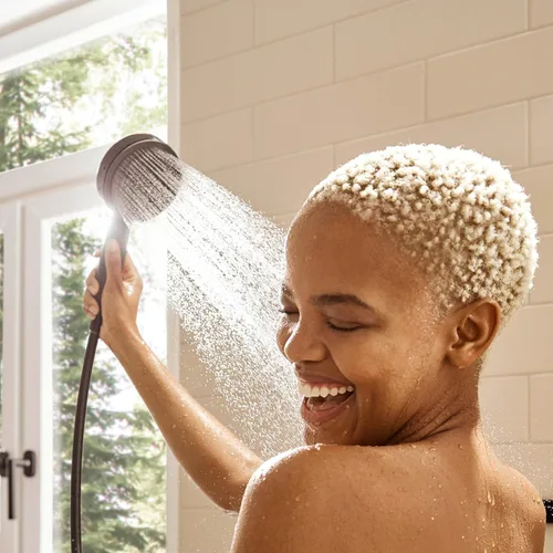 Miniatura 2 de hansgrohe Pulsify S - Juego de Cabezal de Ducha de Mano Moderno 3-Spray PowderRain, IntenseRain, Masaje Pulsante con QuickClean con Manguera en Mate