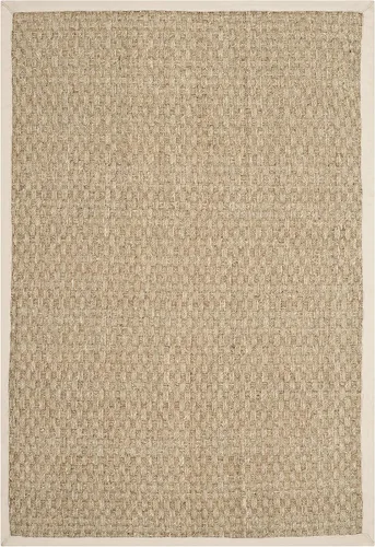 Miniatura 50 de Safavieh Natural Fiber NF114P - Alfombra redonda de hierba marina, tejido de canasta, con borde, de 244 cm, color gris Natural/ gris