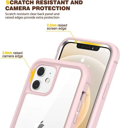 Miniatura 478 de Diaclara Funda diseñada para iPhone 16, mejorada [protección completa de la cámara], carcasa resistente de cuerpo completo con protector de pantalla