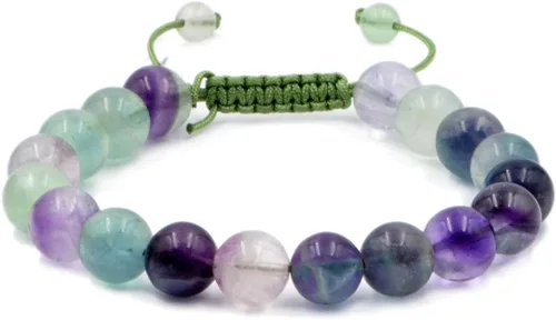 Miniatura 7 de AD Beads - Pulseras de gemas naturales de 0.39 pulgadas, cristales de sanación, macramé ajustable de 7 a 9 pulgadas