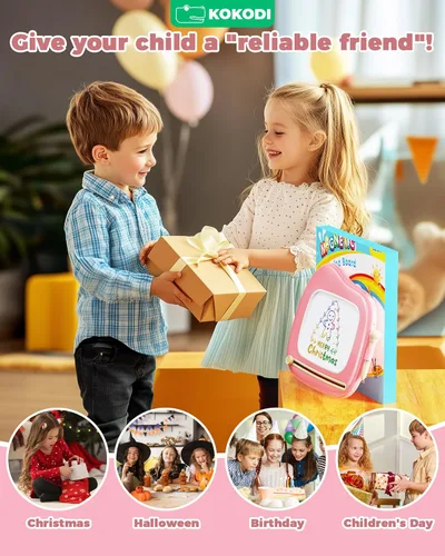 Miniatura 7 de KOKODI Pizarra de Dibujo Magnética, Juguetes para Niñas de 1 a 2 Años, Gran Tablero de Garabato para Aprender y Educar para Bebés de 1, 2 y 3 Años