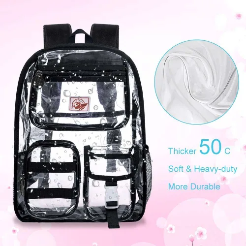Miniatura 3 de Mochila transparente, resistente bolsa transparente para mujeres y hombres Heavy Duty