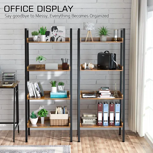 Miniatura 7 de ASTARTH Estantería de 4 niveles con estante abierto para almacenamiento, estante de escalera y estanterías para dormitorio, sala de estar, cocina