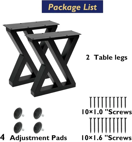 Miniatura 4 de Patas de mesa auxiliar de 16 pulgadas de alto, patas de banco de metal modernas, base de mesa auxiliar industrial triangular resistente, bases