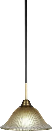Miniatura 291 de Toltec Lighting Paramount - Mini colgante de 1 luz en acabado negro mate con cristal de arte perla de 7 pulgadas y estilo negro