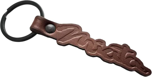 Llavero de cuero en relieve hecho a mano compatible con llavero Miata