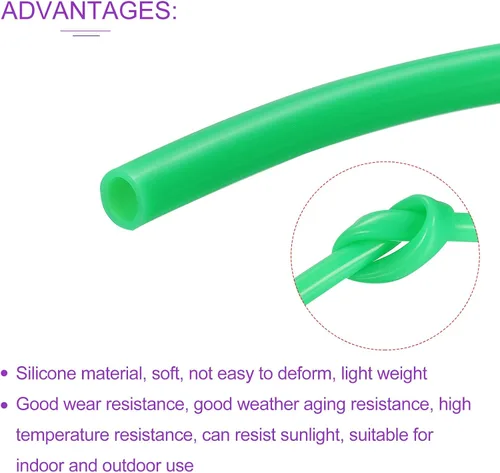 Miniatura 5 de DMiotech 3/8" ID 1/2" OD 3.3 pies tubo de silicona, manguera de silicona industrial verde, para bomba de aire de agua, riego de jardín