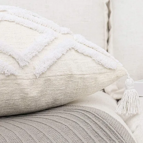 Miniatura 6 de PLWORLD - Funda de almohada con diseño boho de diamantes (1 unidad)