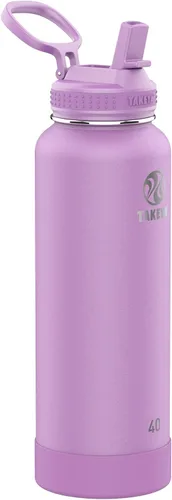 Miniatura 43 de Takeya Actives - Botella de agua de 24 onzas con tapa con popote, aislamiento de acero inoxidable de doble pared, apta para lavavajillas y sin BPA