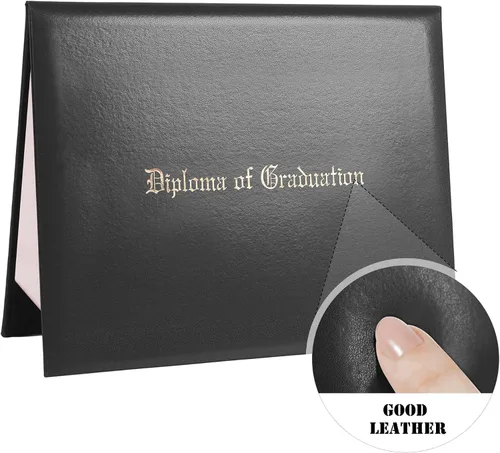 Miniatura 2 de Funda para diploma de 8.5 x 11 pulgadas, certificado acolchado de cuero sintético de graduación (negro)
