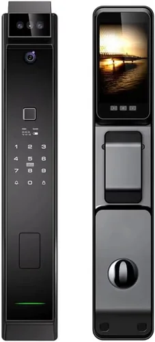 Cerradura de puerta inteligente de huellas dactilares con cámara, cerradura de puerta de entrada sin llave de reconocimiento facial 3D, cerradura de