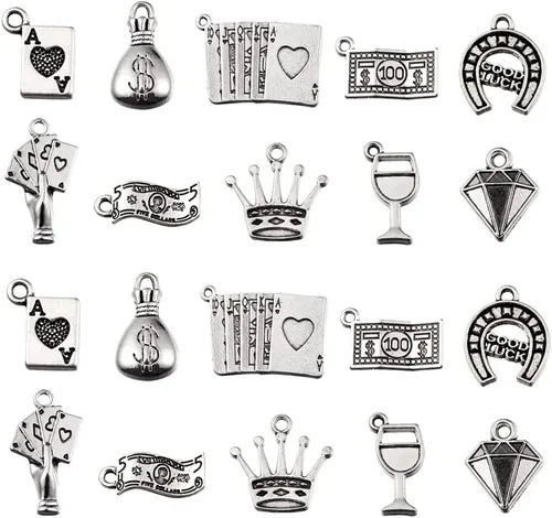 Miniatura 10 de Ipotkit - Dijes de animales tibetanos – 100 piezas de aleación de ardilla, perezoso, caballo, pájaro, elefante, koala, pavo real, animales salvajes