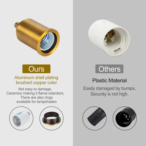 Miniatura 5 de Luces colgantes con interruptor de cable colgante enchufable, enchufe de bombilla dorada con cuerda de extensión industrial, kit de luz colgante