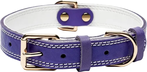 Miniatura 12 de Collar de perro de cuero genuino, collar de perro ancho resistente para perros pequeños, medianos, grandes y extra grandes
