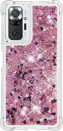Miniatura 50 de Glitter Sparkle Moving Quicksand Flowing Cover para Xiaomi Redmi Note 10S Bling Liquid Clear Star Heart Silicona Bumper Funda transparente de goma a
