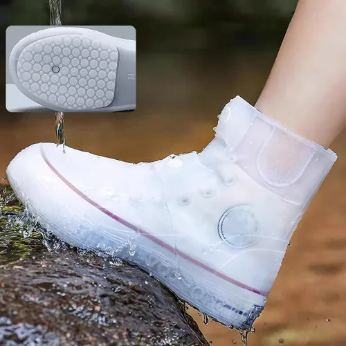 Miniatura 8 de SooGree Fundas impermeables para botas de lluvia, protectores de silicona para zapatos, control de arena, antideslizantes, plegables, reutilizables