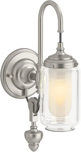 Miniatura 7 de KOHLER Artifacts - Lámpara de tocador de baño, aplique de pared, solo luz descendente, certificación UL, 1 luz, ajustable, bronce cepillado vibrante
