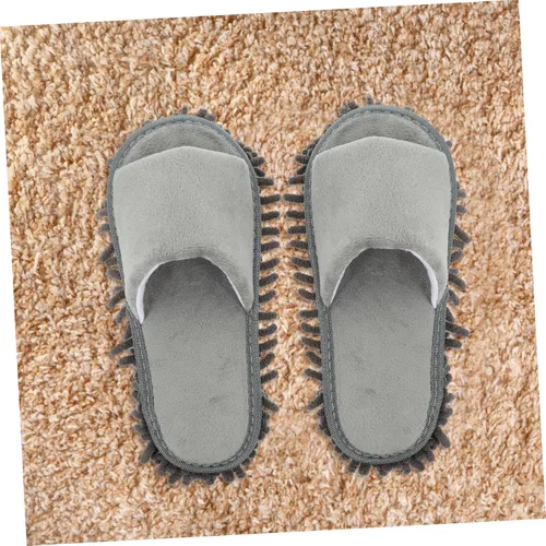 Miniatura 8 de CHILDWEET 2 pares de pantuflas reutilizables con material de chenilla, suaves y prácticas, cubiertas de zapatos de limpieza para el hogar, se