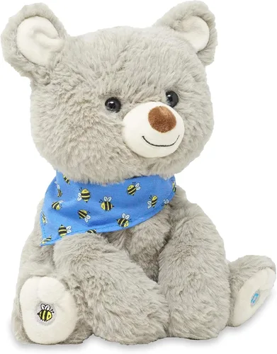 Miniatura 6 de Cuddle Barn My Bear Coby - Animal de peluche animado de oso de peluche, canto gris de 11 pulgadas