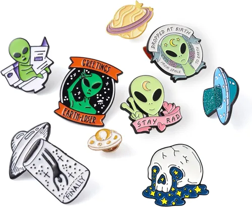 Miniatura 181 de Pandahall - Broches esmaltados de aleación con varios temas, broche de solapa, juego de pines esmaltados