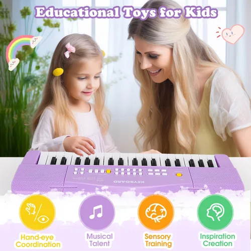 Miniatura 2 de Juguete de Piano para Niños Teclado de Piano Juguete para Niñas y Niños de 3 4 5 6 7 8 Años Principiantes Teclados Eléctricos con Micrófono Juguetes