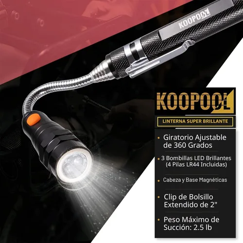 Miniatura 3 de Juego de herramientas de recogida magnética telescópica, telescopio de espejo de inspección, linterna LED, accesorios geniales para hombres, regalo