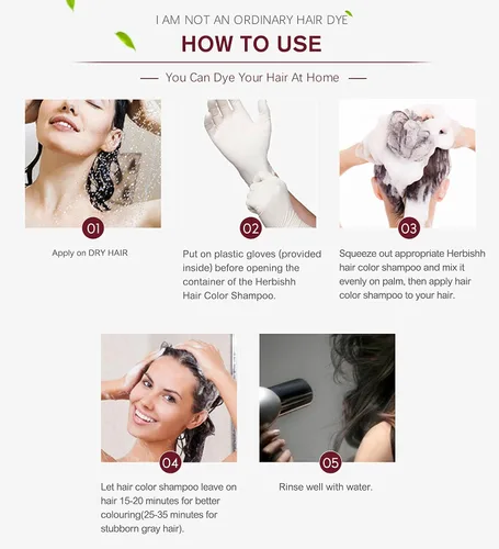 Miniatura 5 de Herbishh Combo de fortalecimiento del cabello que contiene champú de color para el cabello, tinte para el cabello, 16.9 fl oz borgoña + aceite