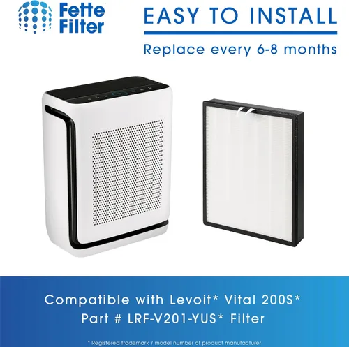 Miniatura 4 de Fette Filter - Paquete de 2 filtros de repuesto compatibles con filtro de aire Levoit Vital 200S, 3 en 1 True con juego de filtros de carbón