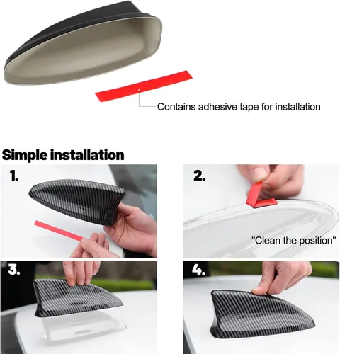 Miniatura 4 de Thenice para Accesorios Honda Civic de 11.ª generación Antena Superior Decoración de Tiburón de Coche Compatible con Honda Civic 2022 2023 2024 2025