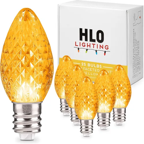 Miniatura 15 de Repuesto de focos de luz navideñas Holiday Lighting Outlet de ledes C7, grado comercial, 3 diodos (ledes) en cada foco, se adapta a los conectores