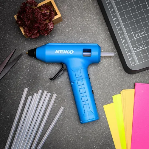 Miniatura 6 de NEIKO Pistola de pegamento inalámbrica 10582A, pistola de pegamento caliente recargable de 20 W, 20 barras de pegamento incluidas, boquilla