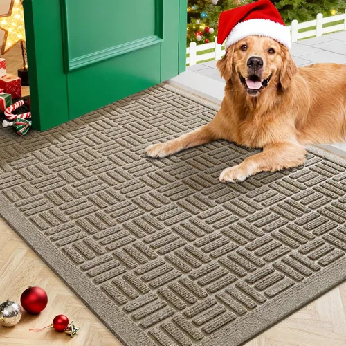 Miniatura 46 de Mibao Tapete para puerta delantera, resistente y duradero, tapete de bienvenida para interiores y exteriores, atrapador de suciedad, impermeable