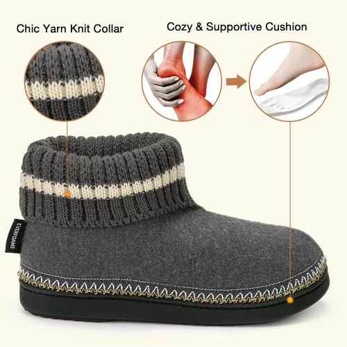 Miniatura 7 de EverFoams Pantuflas cómodas de espuma viscoelástica para mujer con suela de goma para interiores y exteriores