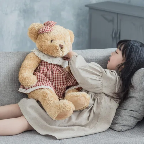 Miniatura 7 de oitscute Oso de Peluche Grande para Bebé con Ropa Animal de Peluche Lindo Juguete Suave de Felpa 25" (Grande Rojo y Marrón)