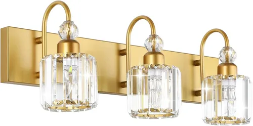Miniatura 30 de Ralbay - Luces LED modernas de tocador para baño de 5 luces, luces de tocador de cristal sobre espejo, lámparas modernas de tocador para baño