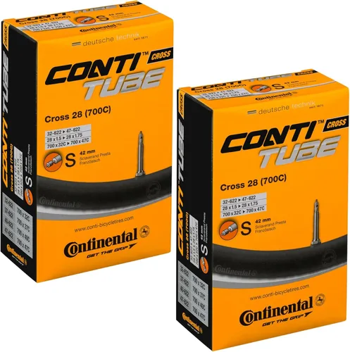 Continental Cross 28" 700x32-47c Tubos interiores - Válvula Presta de 1.654 in (paquete de 2 tubos)