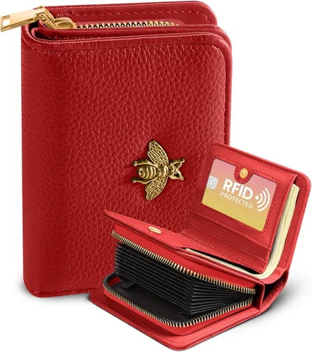 Miniatura 13 de Bistup Cartera para tarjetas de crédito para mujer, de cuero, para mujeres, adolescentes, niñas, tarjeteros, monedero de acordeón, pequeño, mediano
