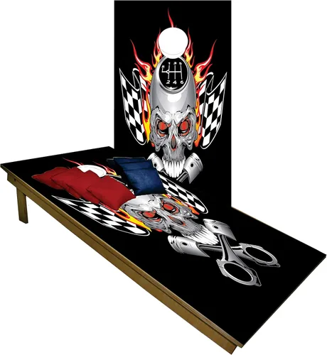 Miniatura 22 de BackYardGamesUSA Juego de tablas de cornhole de madera prémium hechas a mano – Serie Calavera – Hecho a mano en Estados Unidos, tamaño reglamentario