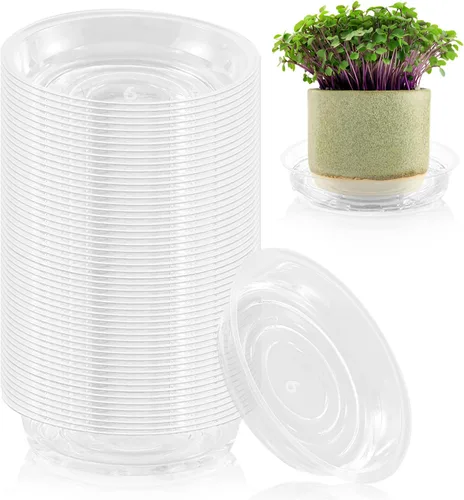 Miniatura 31 de Paquete de 30 platillos transparentes para plantas en interiores (4, 6, 8, 10, 12 pulgadas) platillos para macetas para plantas en maceta, juego