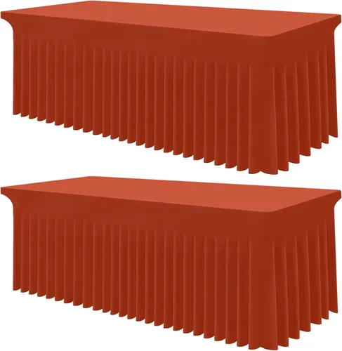 Miniatura 55 de Smiry Mantel de Spandex, Mantel Elástico Ajustable Extensible para Mesas Rectangulares de 6 Pies, Falda Cubierta de Mesa Impermeable y Lavable