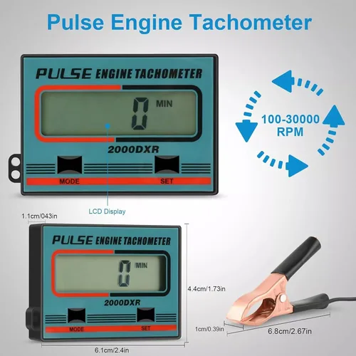 Miniatura 3 de Medidor digital de rpm, tacómetro de pulso de inducción, medidor de horas para motores pequeños, motosierras, cortadoras de césped, motocicletas