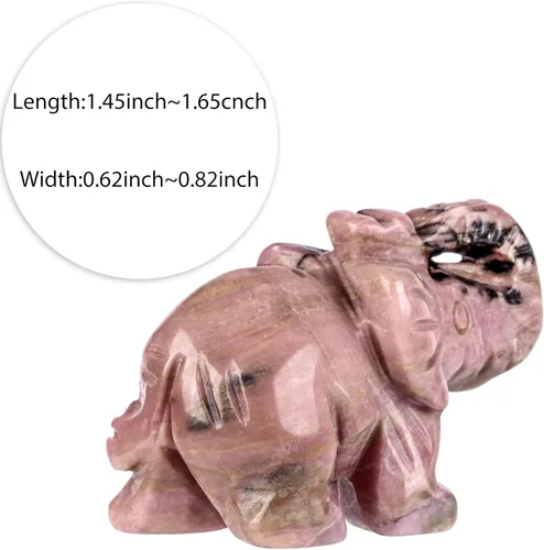 Miniatura 3 de Nupuyai Estatua de elefante de cristal curativo tallada a mano, escultura de bolsillo, escultura para manualidades, decoración de manualidades, 1.5