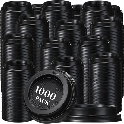 Miniatura 7 de Maxcheck Paquete de 1000 tapas para tazas de café a granel, cubiertas de cúpula desechables de 3.6 pulgadas con ventilación de aire, se adapta a