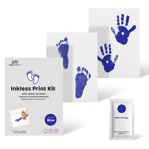 Miniatura 10 de Kit de huellas de manos para recién nacido, sin tinta, mensual, hitos de familia, bebé, almohadilla de tinta para manos y huellas de bebé, kit