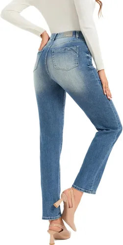 Miniatura 4 de MetHera Rolla - Jeans rectos y elásticos de tiro alto vintage para mujer
